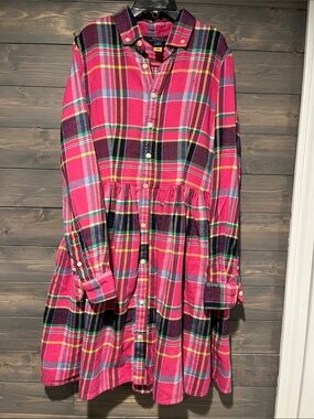 Girls Polo by Ralph Lauren Pink Plaid Button-Front Girls' Dress 12